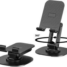 ELV DIRECT Adjustable Phone Stand for Desk 360 Rotating Foldable Cell Phone Mobile Holder Mobile Holder image 2