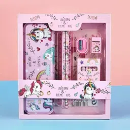 Unicorn Pencil Box for Girls- 6 Pcs Stationary Set for Kids Geometry Box-picture-11