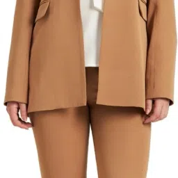 Women Solid Double Breasted Formal Blazer-image-10