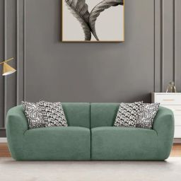 casacraft from pepperfry Palm Spring Fabric 3 Seater Sofa in Emerald Green Colour-picture-14