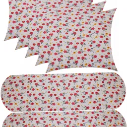 Combo Set of 5 Cushion And 2 Microfibre Floral Bolster Pack of 7-image-74