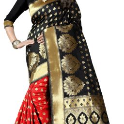 Woven Banarasi Silk Blend Saree-image-12