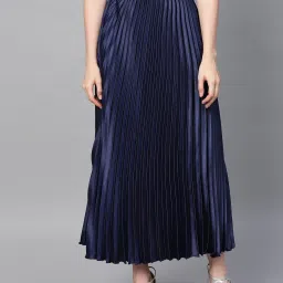 Women Solid Regular Blue Skirt-picture-34