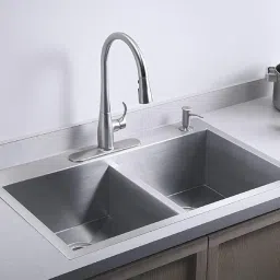 45"x20"x10" HANDMADE DOUBLE BOWL WITH TAP HOLE MATTE FINISH KITCHEN SINK Handmade Double Bowl Sink (45 " x 20 " x 10 " Tap Hole) Vessel Sink-image-55