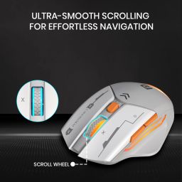 Portronics Vader Max Wireless Mouse, Bluetooth 5.3 & 2.4 GHz, 6 Buttons, 2400 DPI,Ergonomic Wireless OpticalGaming Mousewith Bluetooth image 2