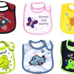 Baby Boy's and Girl's Multicolor Printed Feeding Bibs (6 Months - 2 Years) - Pack of 6-13