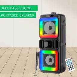 GUGGU Pushpa(PORTABLE BLUETOOTH PARTY SPEAKER) 3D Sound With Karaoke Mic/RGB LightG230 40 W Bluetooth Party Speaker-picture-7