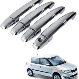 Chrome Door Handle COVER for Skoda Fabia Car Grab Handle Cover-image-8