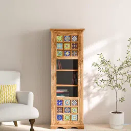 mudramark from pepperfry Siramika Sheesham Wood Book Case in Rustic Teak Finish-picture-6