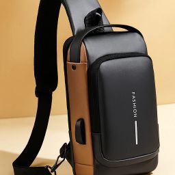 Brown Men & Women Sling Bag Urban Style Crossbody Sling Bag for Men & Women | Anti-Theft | USB Charging-image-105