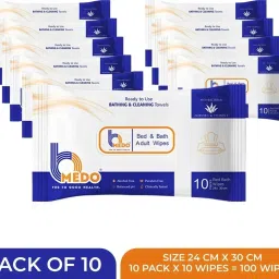 Body Cleansing Wet Bed Bath Wipes for Adults(10x10 =100 Wipes)-image-43