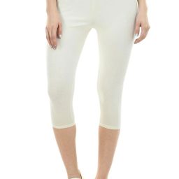 Cotton Lycra Super Women White Capri-image-28
