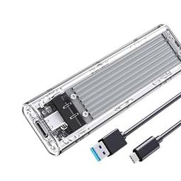 1Goal M.2 to Type-C USB3.1 Gen2 10Gbps Transparent External Solid State Drive Adapter Enclosure for 2280 2260 2242 2230 PCI-E M2 M-Key SSD, USB Type C Converter Case image 1