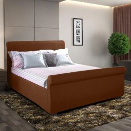 casacraft from pepperfry Miranda Upholstered Queen Size Bed In Dark Brown Color-picture-45