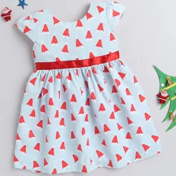 The Magic Wand Girls Blue & Red Printed Dress-image-13