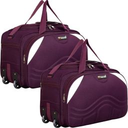 60 L Strolley Duffel Bag - New Stylish travel bag 1+1 60 L combo pack of 2 luggage bag -Regular Capacity - Purple - Large Capacity-image-86