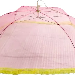 Polyester Infants Washable Baby Mosquito Net 6Ribs Foldable Dome with Designer Lases | Portable & Washable Mosquito Net-4