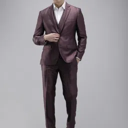 Men 3PC NOTCH REV W/C - S.SLIM FT 83% TR/17% RAYON Self Design Suit-image-94