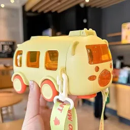 Bus Water Bottle for Kids 500ml with Straw Strap Sipper Leakproof BPA Free Lock-image-15