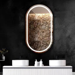 Capsule LED Glass Wall Mount Mirror -Stylish For Your Wash Basin Bathroom Mirror-image-3
