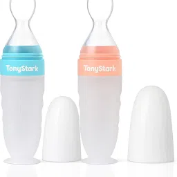 Squeezy Baby Food Feeder Bottle With Soft Feeding Spoon for 4 Months & Plus - 90ml, Non-Toxic, BPA Free, Silicone Material-image-65