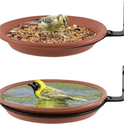 Pack of 2 Bird Feeder for Water, Seed, BathTrey | Balcony,Trees,Garden mounting Tray Bird Feeder-44