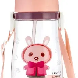Rabbit Ear Kids School water Bottle for girls and boys BPA free With Strap 600 ml Water Bottle-image-10
