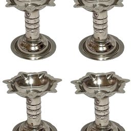 Stainless Steel Diya/Samai/Lamp/Deepak For Pooja- Set of 4 Pcs Stainless Steel (Pack of 4) Table Diya Set-image-60