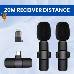 K9Dual Wireless Microphone Plug& Bluetooth Collar Mic forLive Stream/YoutubeP13 Microphone-image-91