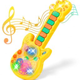Musical Guitar Toy for Kids with Rotating Gears Flashing Lights & Piano Sound-35