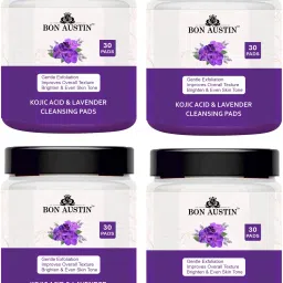 Kojic Acid Cleansing Pads with Lavender Extract for Smooth Skin 30Pcs Pack of 4 Sweat Pads-image-52