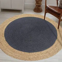 Multicolor Geometric Jute 3 ft x 3 ft Hand Tufted Round Carpet by MRIC-picture-18