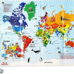 Hop Around the World - Giant World Map Twister Game, Educational Toy for 3-12 year olds, multi color-23