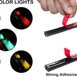 autopowerz Set of 4 9 LED RGB Multi-Colour Strip Car Atmosphere Light with Music Controller and Remote for All Cars Car Fancy Lights image 2