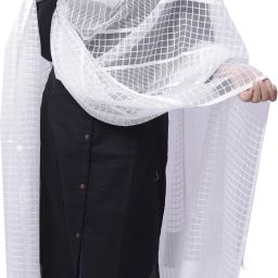 Art Silk Checkered White Women Dupatta-image-45