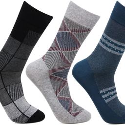 Designer Office/ Business/ Formal Full Length Socks for Men Striped Mid-Calf/Crew-image-8