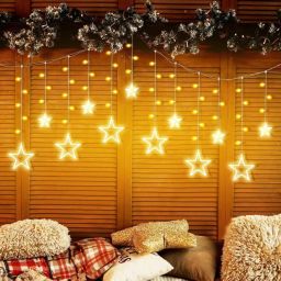 Star Curtain String Decoration Lighting for Home Diwali bnh28 LED Front Rear Light Combo-image-79