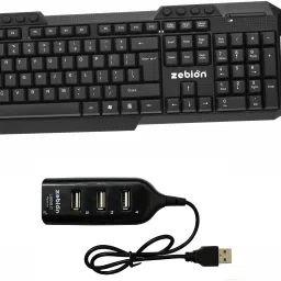 zebion G2400 Wireless Keyboard and Mouse + Pronto 101 USB HUB Combo Set-22