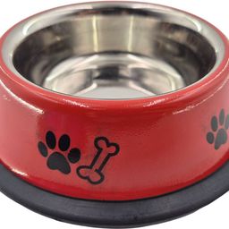 Shopet Red Printed Steel Pet Feeding Bowl for Small Dogs & Cats Extra Small Stainless Steel Pet Bowl-image-86