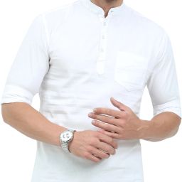Men Solid Pure Cotton Straight Kurta-image-80