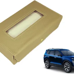 Basic-Beige Tissue Box Leatherette-386 Vehicle Tissue Dispenser-image-93
