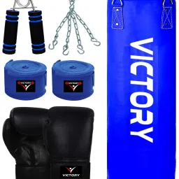 Unfilled Heavy Punching Bag with with Boxing Glove and Boxing Hand Wrap and Hand Grip and Solid Hanging Chain , Synthetic Leather (3 Feet) Boxing Kit-picture-5