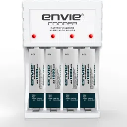 Envie Fast Charger ECR 20MC with Rechargeable Batteries | for AA & AAA Ni-Cd & Ni-mh Rechargeable Batteries with LED Indicator | Compatible with Power Banks | Car Charger | Laptop | Travel Adapter (ECR 20 MC+4xAA1000)Camera Battery Charger-4