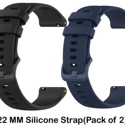 ADAMO silicone watch strap for all smartwatch & wristwatch (watch list in photo) 22 mm Silicone Watch Strap-image-37