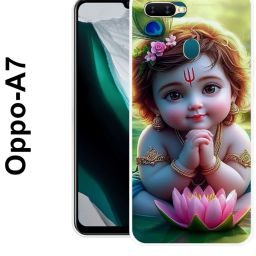 Back Cover for OPPO A7, Little, Cute, Krishna, Kanhaji ,092-image-59