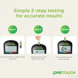glomoov | OneTouch Select Plus Simple with 10+50 Strips Glucometer image 2