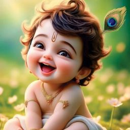 Little Bal Gopal Posters For Pregnant Women | Religious Posters | Krishna Poster | Multicolor Photographic Paper-20
