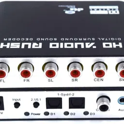 VOOCME VOOCME 5.1 Channel HD Audio Rush, Digital Sound Decoder Converter Optical SPDIF Coaxial Dolby AC3 DTS Stereo(R/L) to 5.1CH Analog Audio Black Sound Card-11