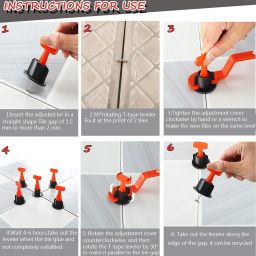 catson 50 PCS Tile Leveling System Kit Reusable Tile Leveler Non-magnetic Mason's Level image 4