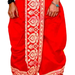GOURI COLLECTIONS Ready To Wear Pant System Marwadi Printed Embellished Men Dhoti-image-4